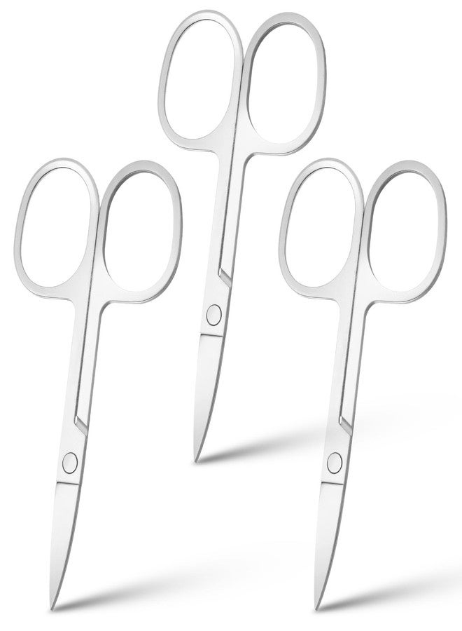 Eldraqth 3 Pcs Cuticle Curved Scissors Portable Eyebrow Scissor Stainless Steel Dog Hair Scissors for Grooming Grooming Hair Scissor for Beard Eyelash, Trim Nail - Image 1